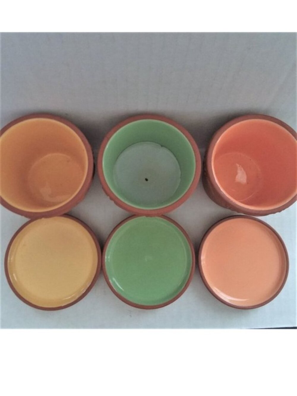 Candle Holders PartyLite Terra Cotta Mini Garden Pots Votive Trio RARE Retired - Picture 3 of 9